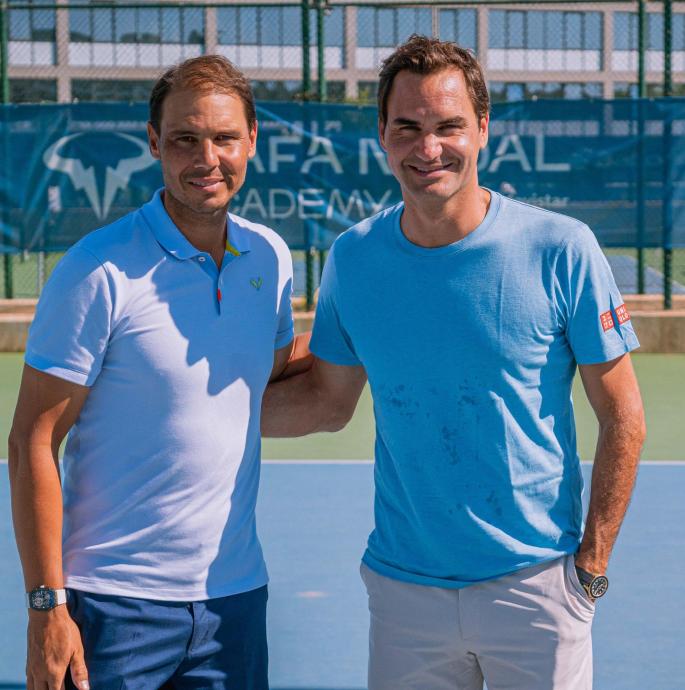 Federer visita de nuevo a Nadal en su academia de Manacor