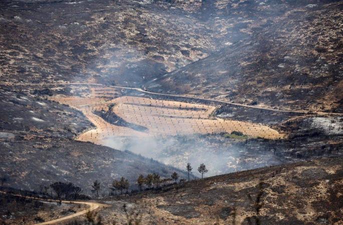 El fuego de Bejís evoluciona favorablemente y ya no le queda llama en la mayor parte del perímetro