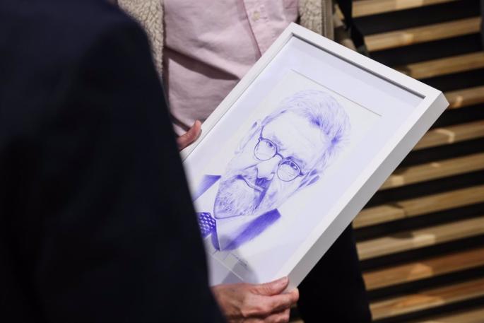 Retrato de Joan B. Culla durante el acto de este miércoles