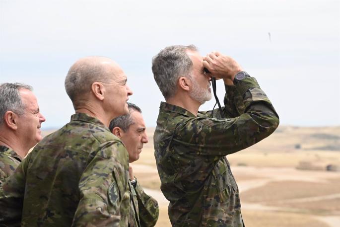 El Rey supervisa el Ejercicio 'Atlas 24' en San Gregorio (Zaragoza) y comprueba el sistema de detección de drones