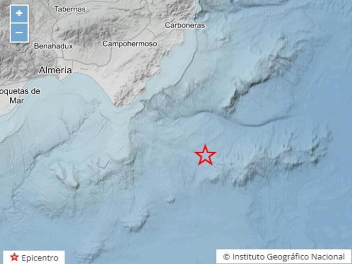 Almería.-Sucesos.- Registrado un terremoto de 5,5 frente a la costa de Almería