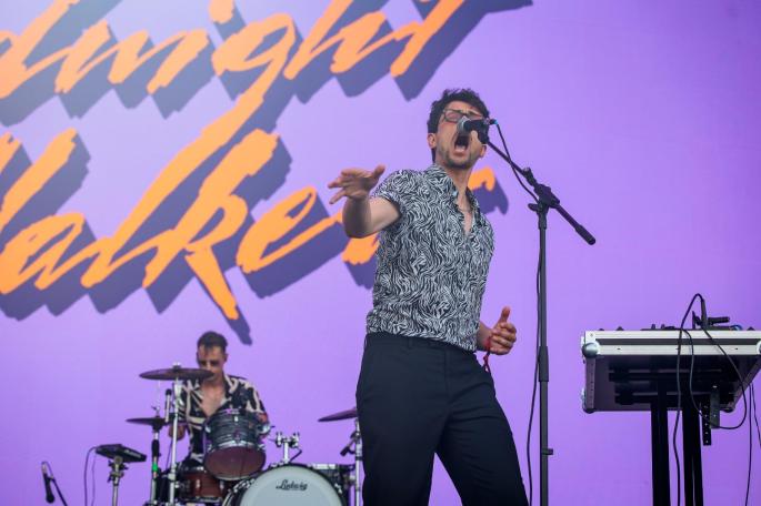Los mallorquines Midnight Walkers, durante su concierto en el Escenario Estrella Damm, este viernes en el Mallorca Live Festival