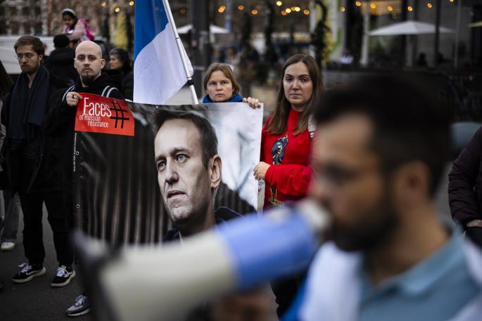 Protesta tras la muerte de Navalni