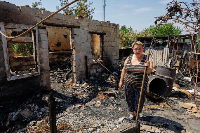 Aftermath of recent shelling in Donetsk