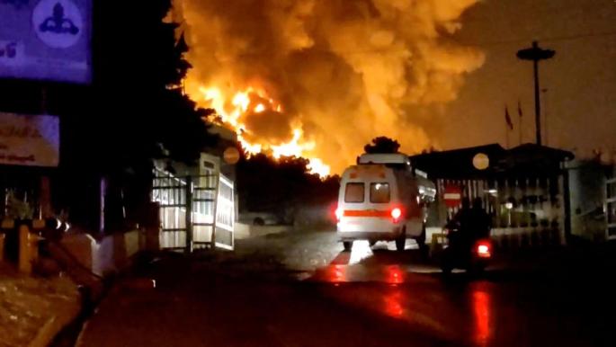 Imágenes de llamas provocadas por un ataque de Israel en Irán