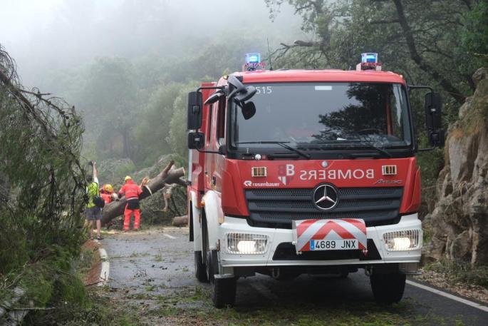 Complicaciones en las carreteras de Mallorca por los efectos de las lluvias