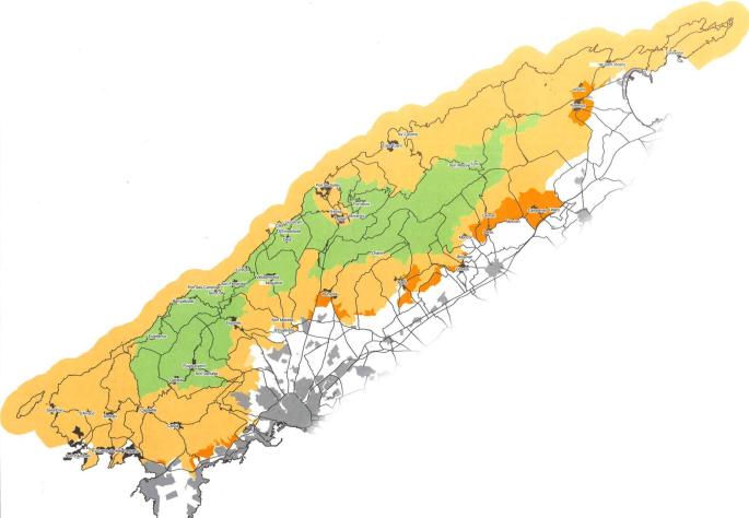 Mapa de la serra de Tramuntana.