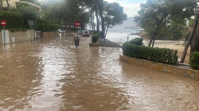 Inundación en Mallorca por las lluvias torrenciales. 