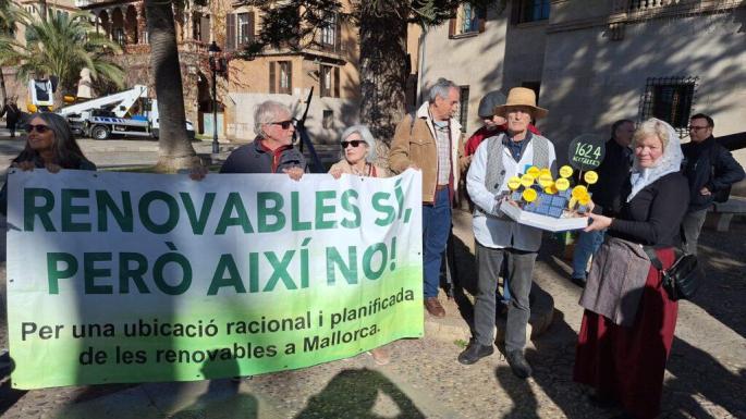 Plataforma 'Renovables sí pero así no' clama ante el Consolat: «No queremos comer placas»