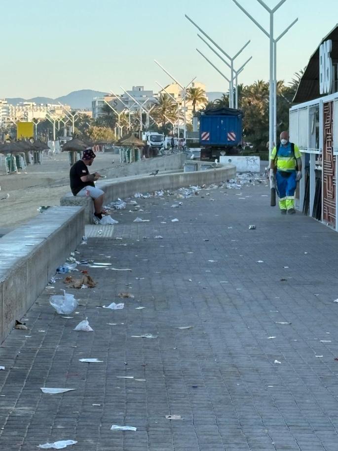 Imagen de playa de Palma este viernes a las 7:00 horas