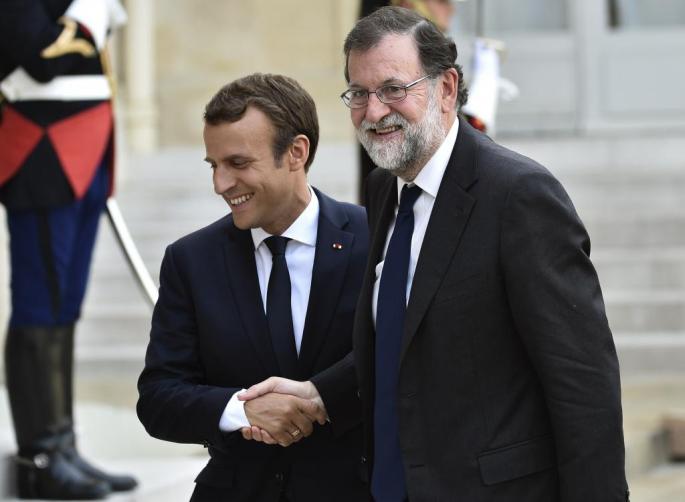 Emmanuel Macron y Mariano Rajoy