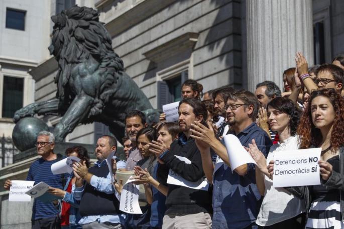 Protesta por las detenciones en Cataluña
