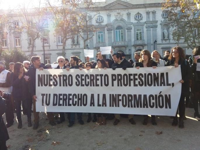 Protesta de periodistas ante el Tribunal Supremo
