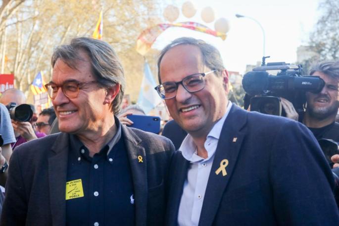 Artur Mas y Quim Torra, en la manifestación independentista de Madrid