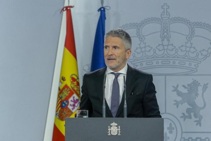 El ministro del Interior en funciones, Fernando Grande-Marlaska, ofrece una rueda en el Palacio de la Moncloa tras presidir el ComitÃ© de coordinaciÃ³n de la situaciÃ³n provocada en CataluÃ±a tras la publicaciÃ³n de la sentencia del 'procÃ©s', el pasado 1