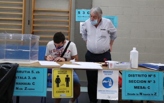 Apertura mesas electorales en el País Vasco en covid 19