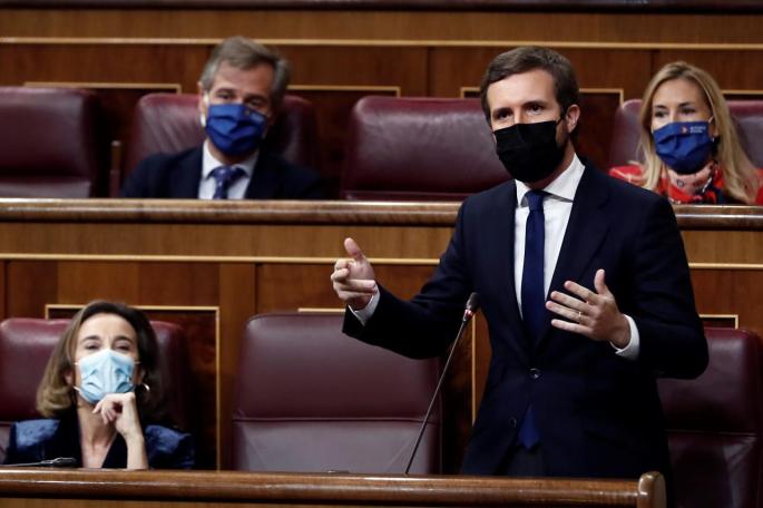 El presidente del PP, Pablo Casado