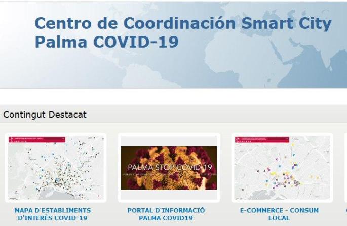 Captura de la plataforma web que ha creado el Ajuntament de Palma sobre el coronavirus