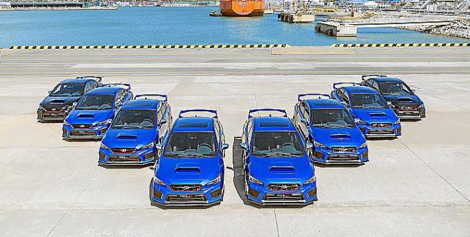 Cuatro generaciones del Subaru WRX STI