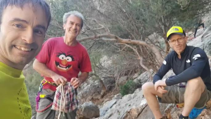 Fernando Simón, jornada de escalada en Mallorca con los hermanos Pou