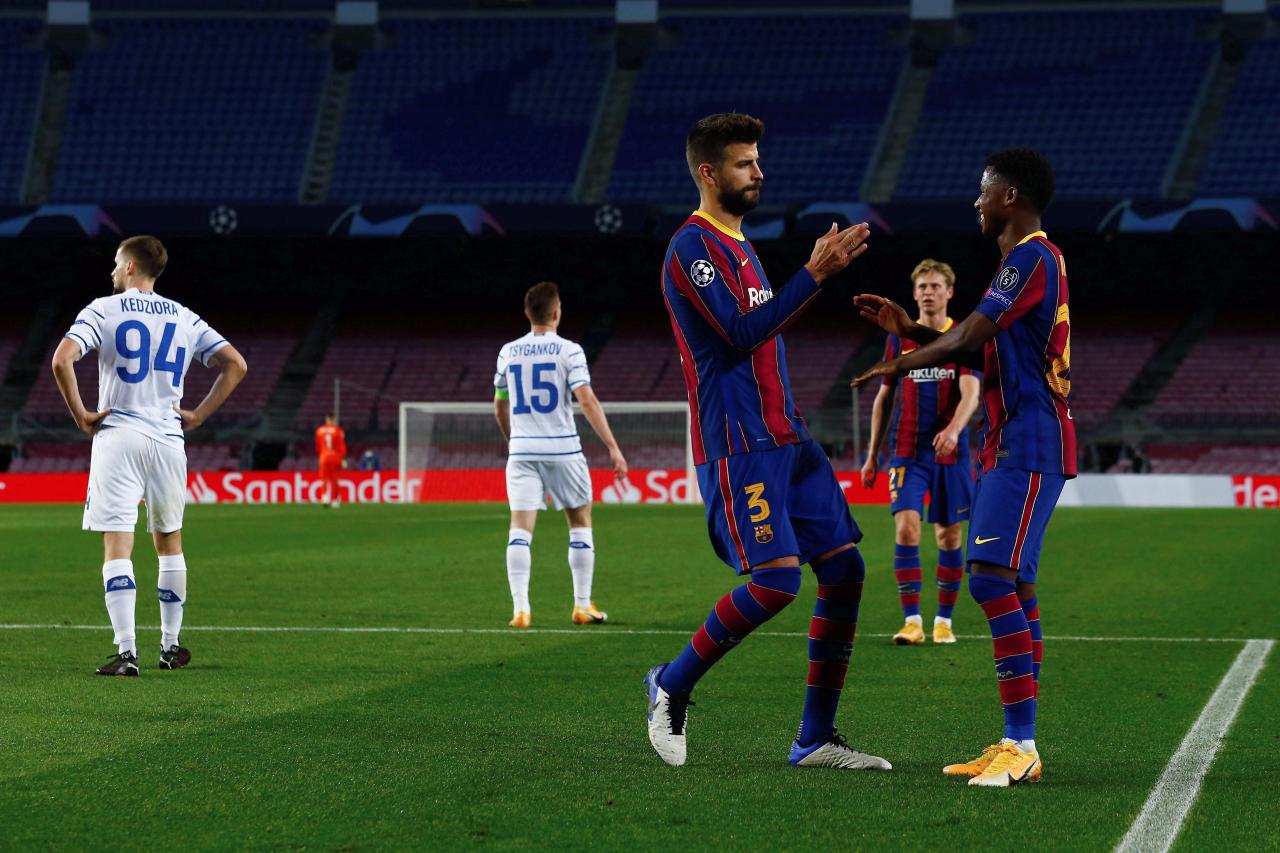 El Barcelona sufre para derrotar al Dinamo de Kiev