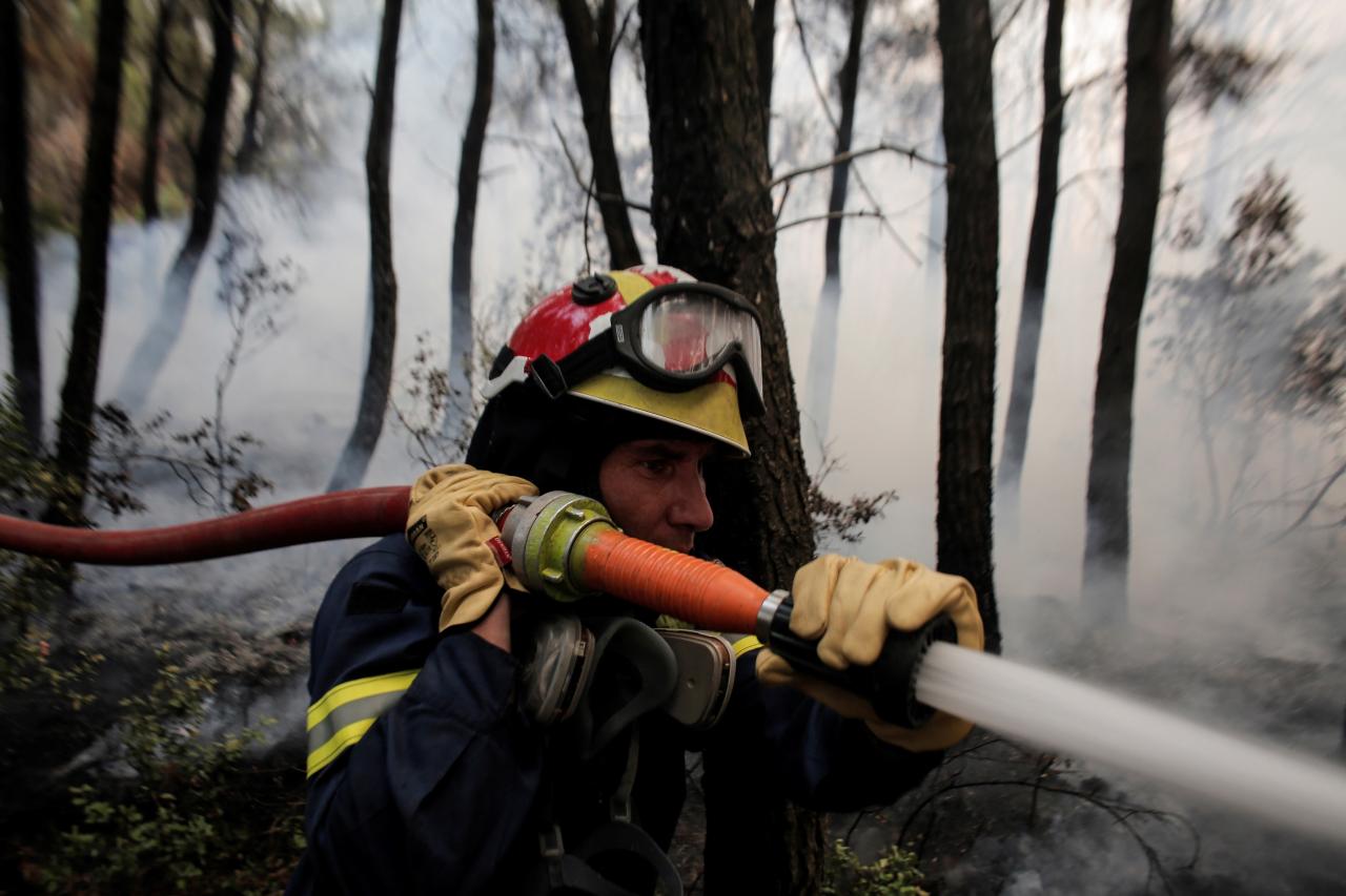 Rekindling of wildfires in Varybobi