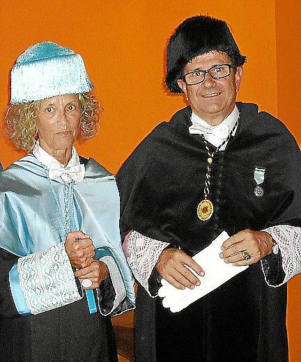 Marisa Mir y el rector Llorenç Huguet.