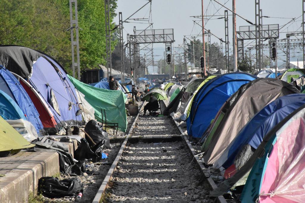 Campamento de refugiados en Idomeni
