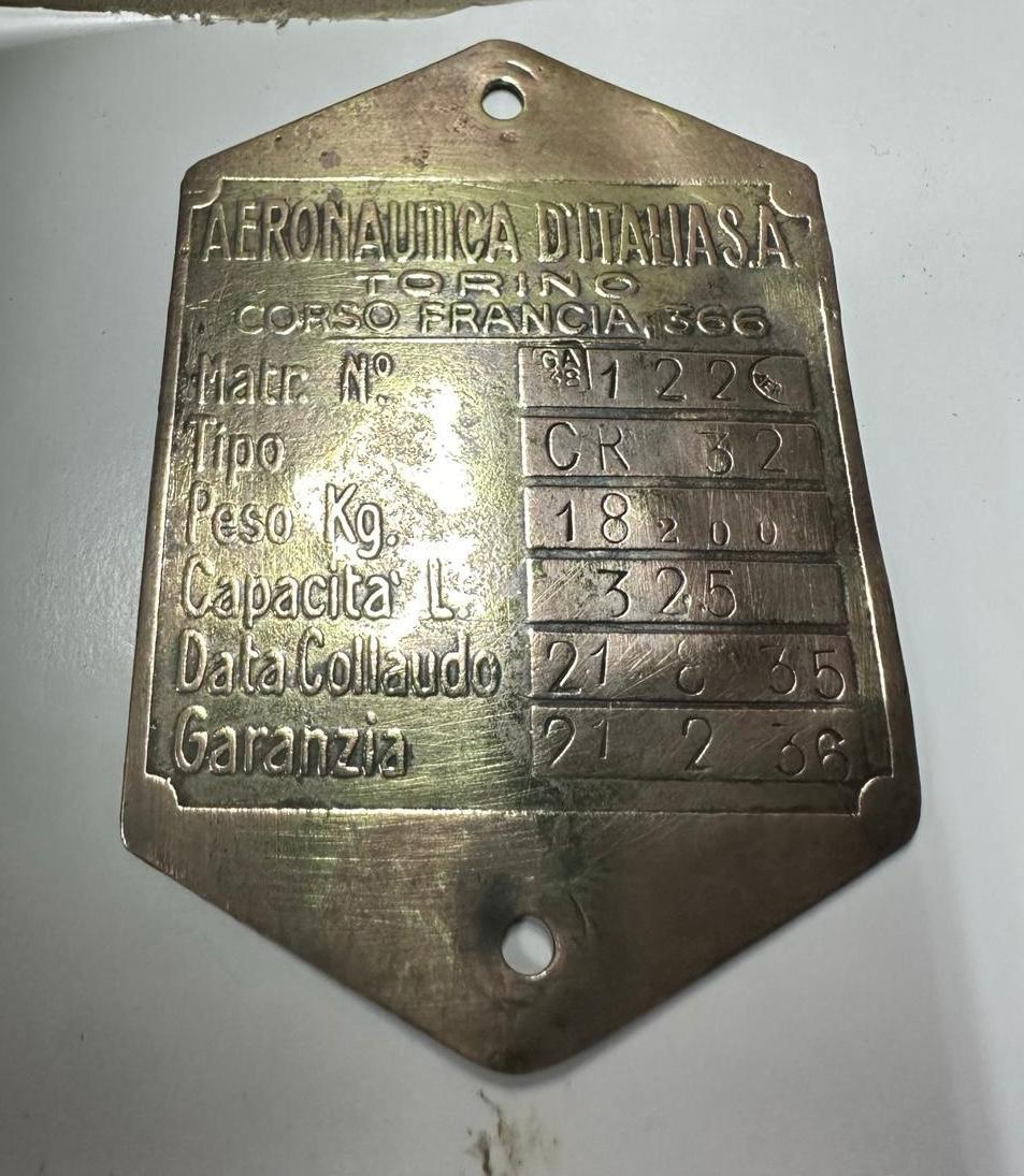 Estado de la placa del 'chirri' italiano tras su restauración.