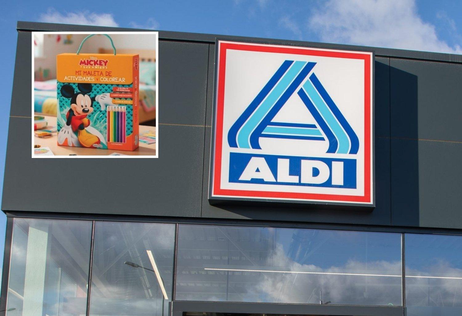 Este miércoles, 1 de abril, llega a Aldi el maletín infantil de actividades con 2 libros para colorear, 1 de juegos, 6 colores y más de cien pegatinas por solo 3,99 euros