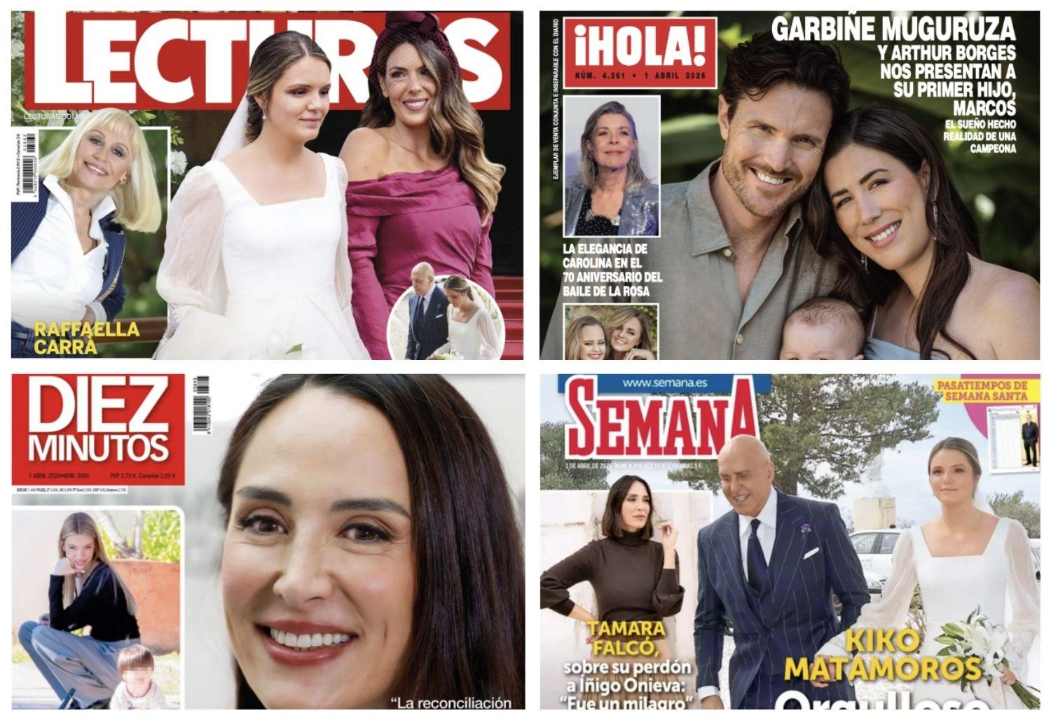 Las portadas de las revistas del corazón de hoy: Garbiñe Muguruza, Tamara Falcó y la hija de Kiko Matamoros