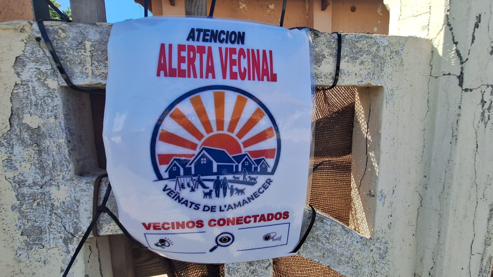 'Alerta vecinal. Vecinos conectados': el mensaje de los residentes en el Amanecer ante la inseguridad en la zona