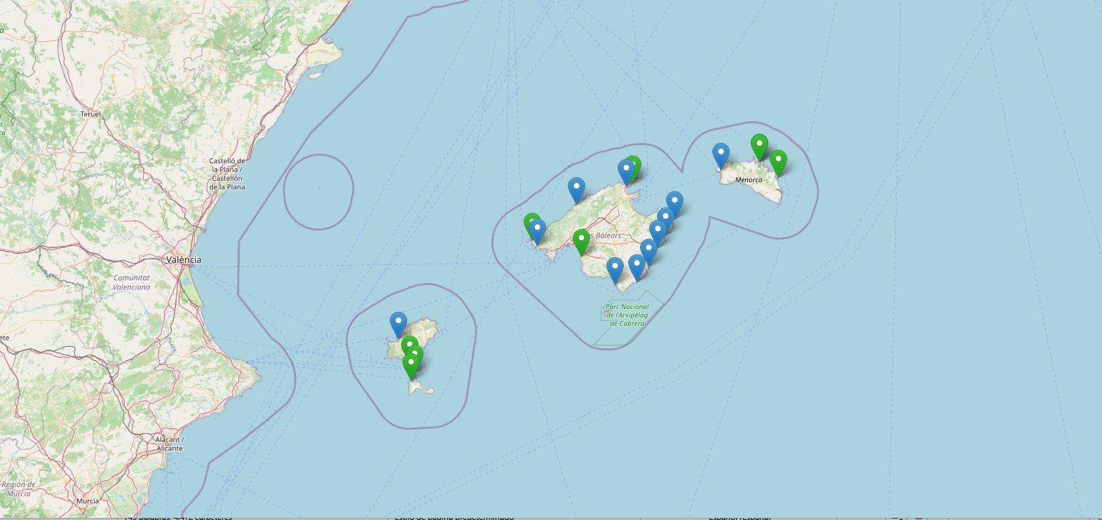 El negocio náutico: Mapa de los fondeos de Baleares