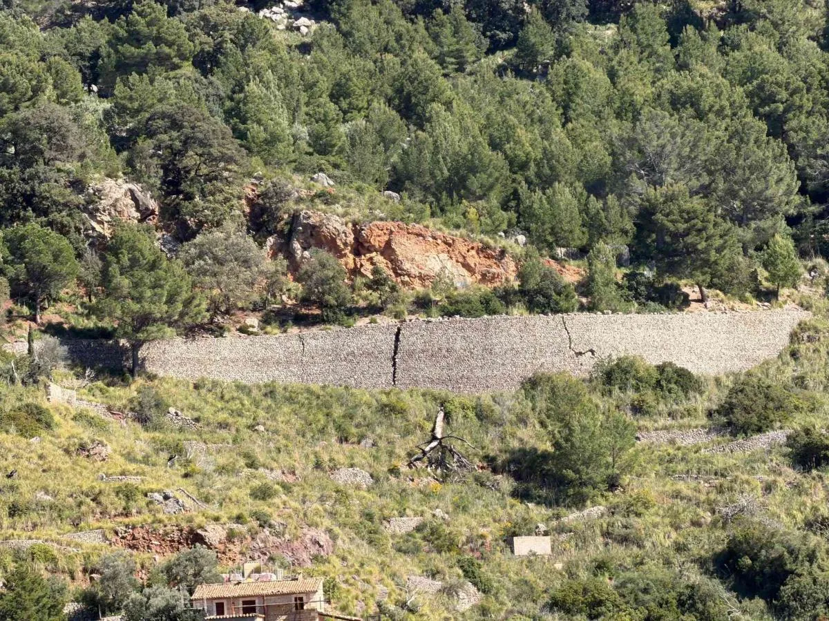Alarma en Escorca por dos grandes grietas en un ‘marge’ de la carretera hacia Tuent