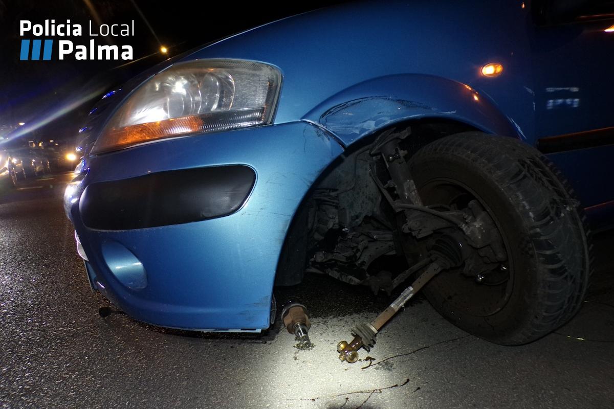 Un conductor septuagenario provoca un accidente mientras cuadruplicaba la tasa de alcohol en Palma