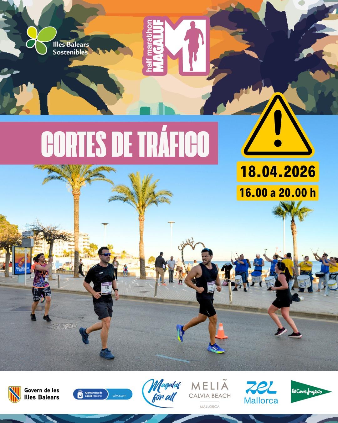 Half-Marathon de Magaluf: estos son todos los cortes de tráfico planeados