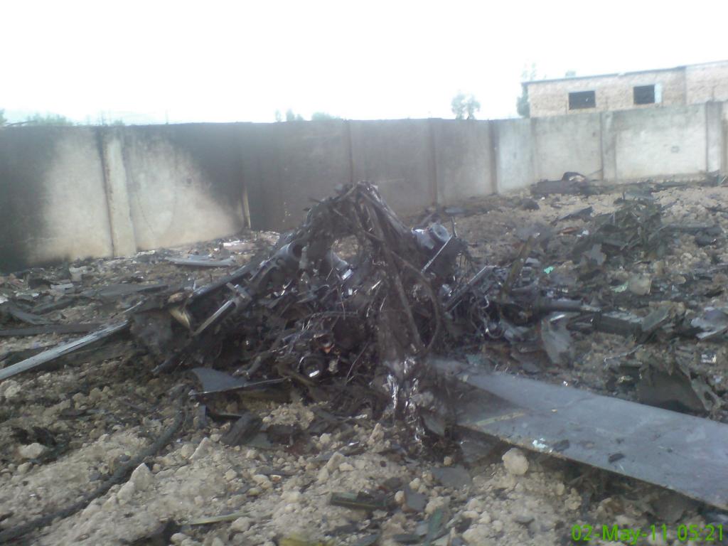 Wreckage is seen in the compound after U.S. Navy SEAL commandos killed al Qaeda leader Osama bin Laden in Abbottabad