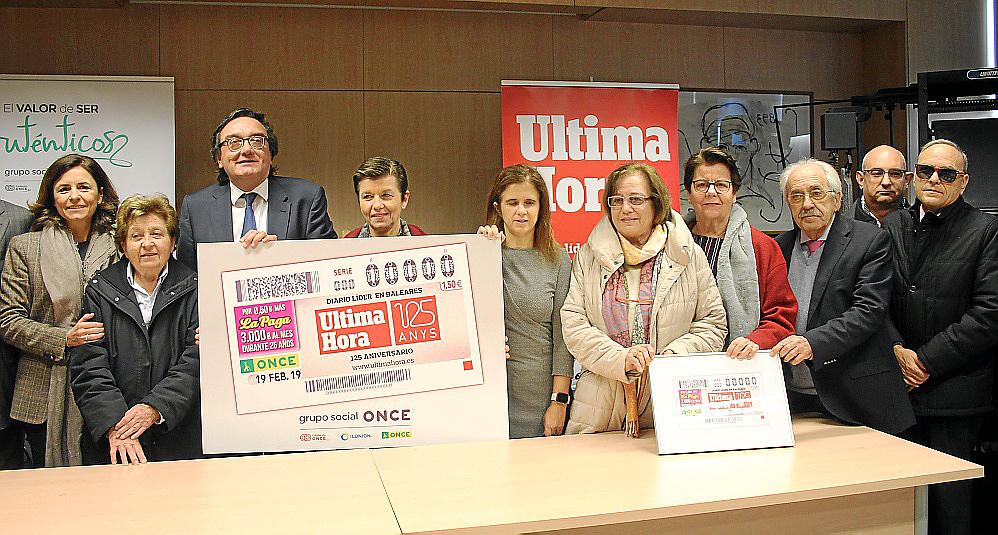 La ONCE homenajea a Ultima Hora por sus 125 años