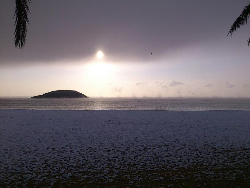El amanecer nevado