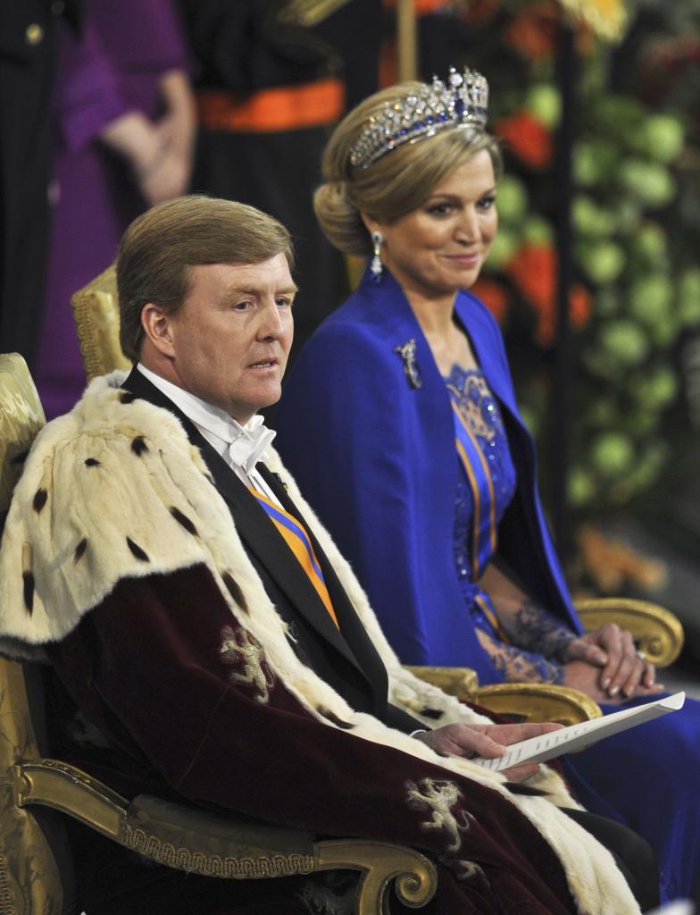 Dutch King Willem-Alexander and his wife Queen Maxima attend a religious ceremony at the Nieuwe Kerk church in Amsterdam