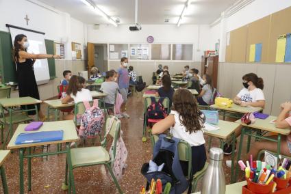 Una clase de un centro concertado de Balears.