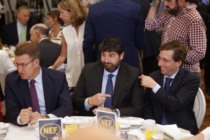 Feijóo en un desayuno informativo en Madrid