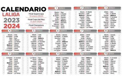 Calendario de futbol liga española