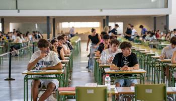 Imagen de archivo del último examen de Selectividad el pasado mes de junio, en Ibiza.