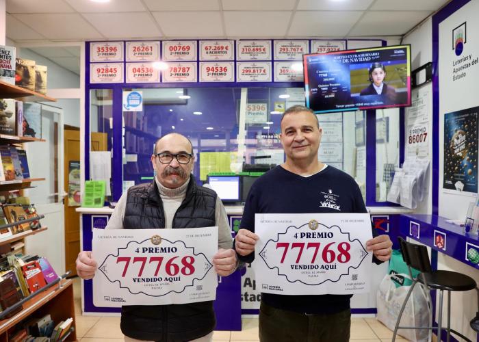 Salvador Barceló y Gabriel Pomar, de la Administración de Lotería de la calle Luca de Tena de Palma.