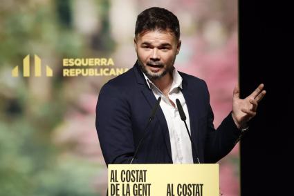 ERC celebra un mitin de campaña en Santa Coloma de Gramenet (Barcelona)