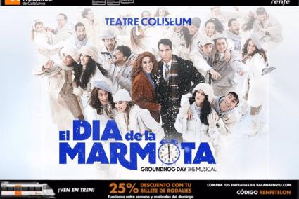 Renfe ofrece a sus usuarios un descuento del 25% en el musical 'El Dia de la Marmota'