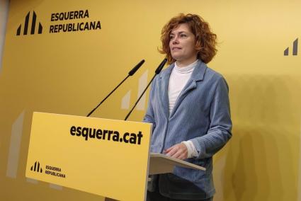 La secretaria general y portavoz de ERC, Elisenda Alamany, en rueda de prensa