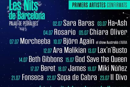 El festival Les Nits de Barcelona tendrá a Il Divo, Beth Gibbons, Sara Baras y Sopa de Cabra