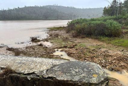 Imagen del estado del embalse de Monte Félix-Toril en Huelva.